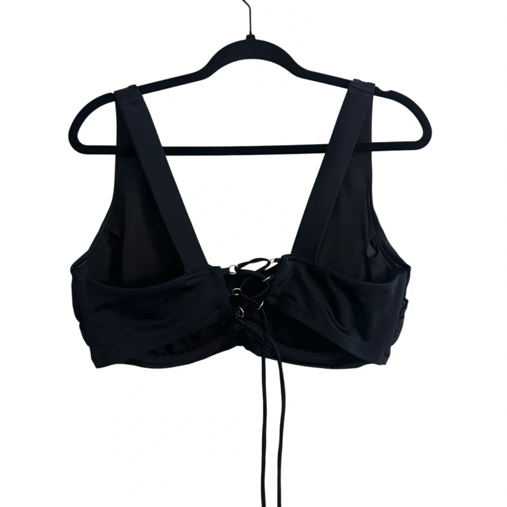Swimsuits for All Black Bikini Top with Tie Back Size 16 - Picture 5 of 6